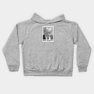 Trump Mug Shot Not Guilty Kids Hoodie